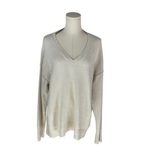 Sonoma V Neck Cream Sweater (Size L)